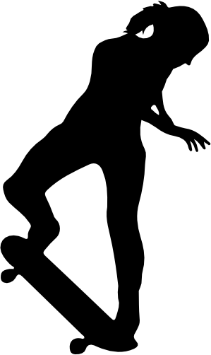 (s258-1-P) Skater Skate Boarder Silhouette
