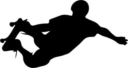 (s258-1-Q) Skater Skate Boarder Silhouette