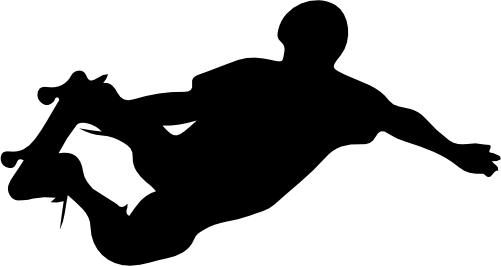 (s258-1-Q) Skater Skate Boarder Silhouette