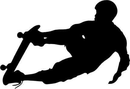 (s258-1-R) Skater Skate Boarder Silhouette