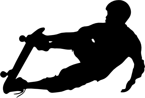 (s258-1-R) Skater Skate Boarder Silhouette