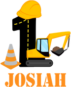 (259-02-C) Yellow Construction Name Age 1, 2, 3, Any Age Custom