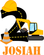 (259-02-C) Yellow Construction Name Age 1, 2, 3, Any Age Custom