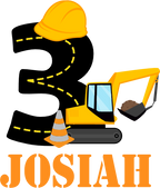 (259-02-C) Yellow Construction Name Age 1, 2, 3, Any Age Custom