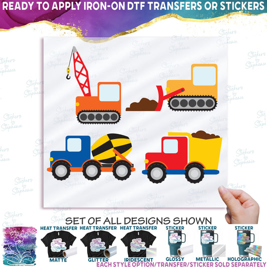 (s259-G2) Set of 4 Construction Vehicles