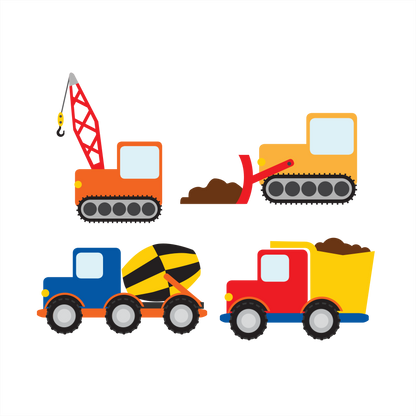 (s259-G2) Set of 4 Construction Vehicles