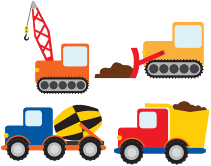 (259-G2) Set of 4 Construction Vehicles