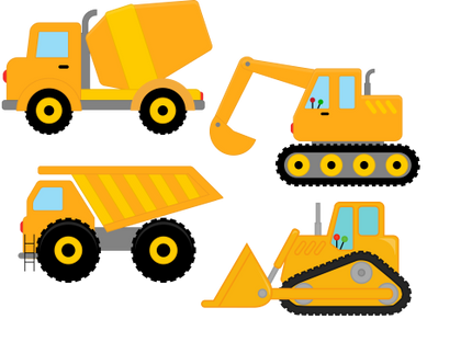 (259-G3) Set of 4 Construction Vehicles