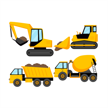 (s259-G4) Set of 4 Construction Vehicles