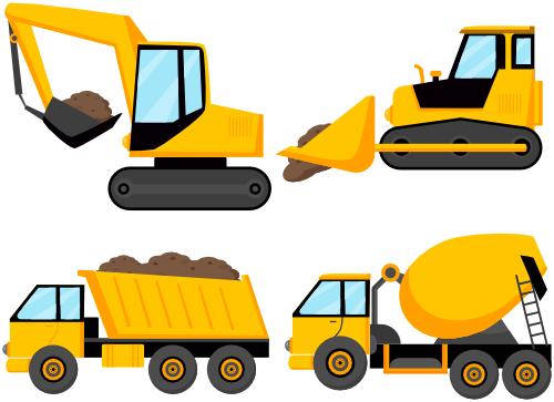 (s259-G4) Set of 4 Construction Vehicles