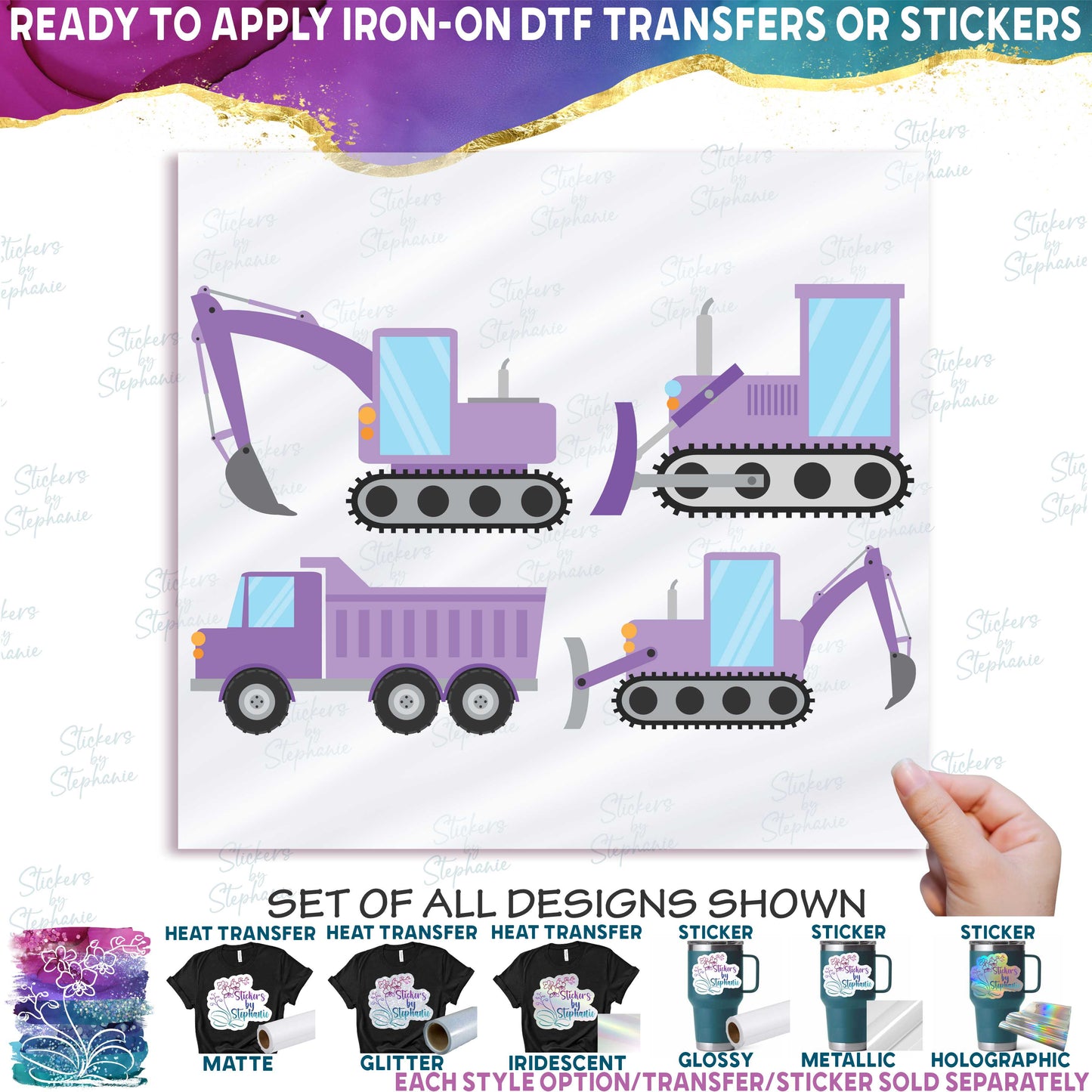 (s259-G6) Set of 4 Construction Vehicles
