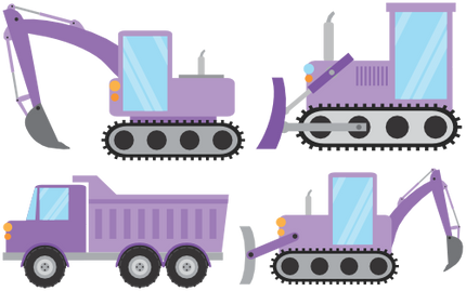 (259-G6) Set of 4 Construction Vehicles