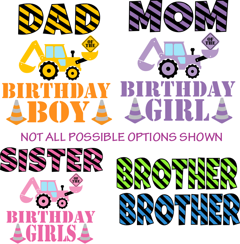 (s259-2A) Construction Family Custom Text