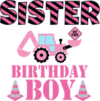 (259-02-A) Pink Construction Family Custom Text