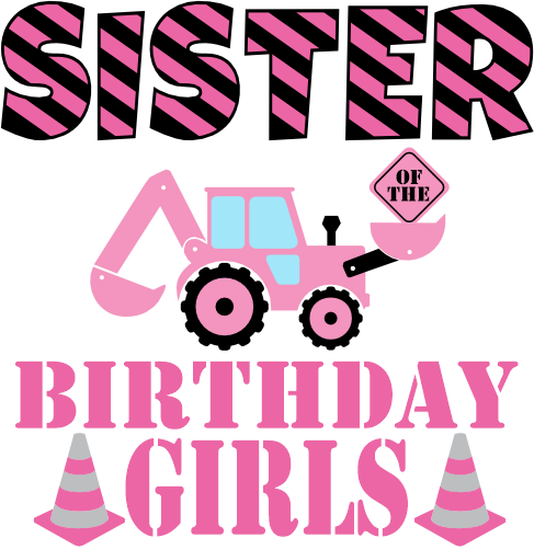 (259-02-A) Pink Construction Family Custom Text
