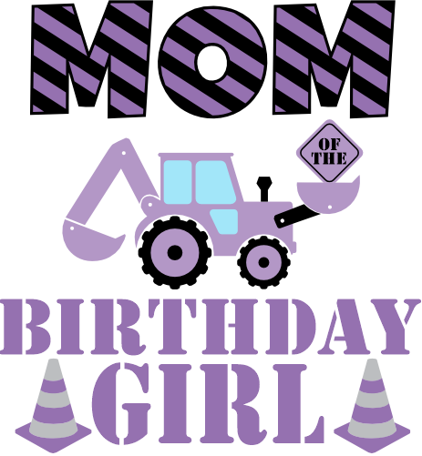 (259-02-A) Purple Construction Family Custom Text