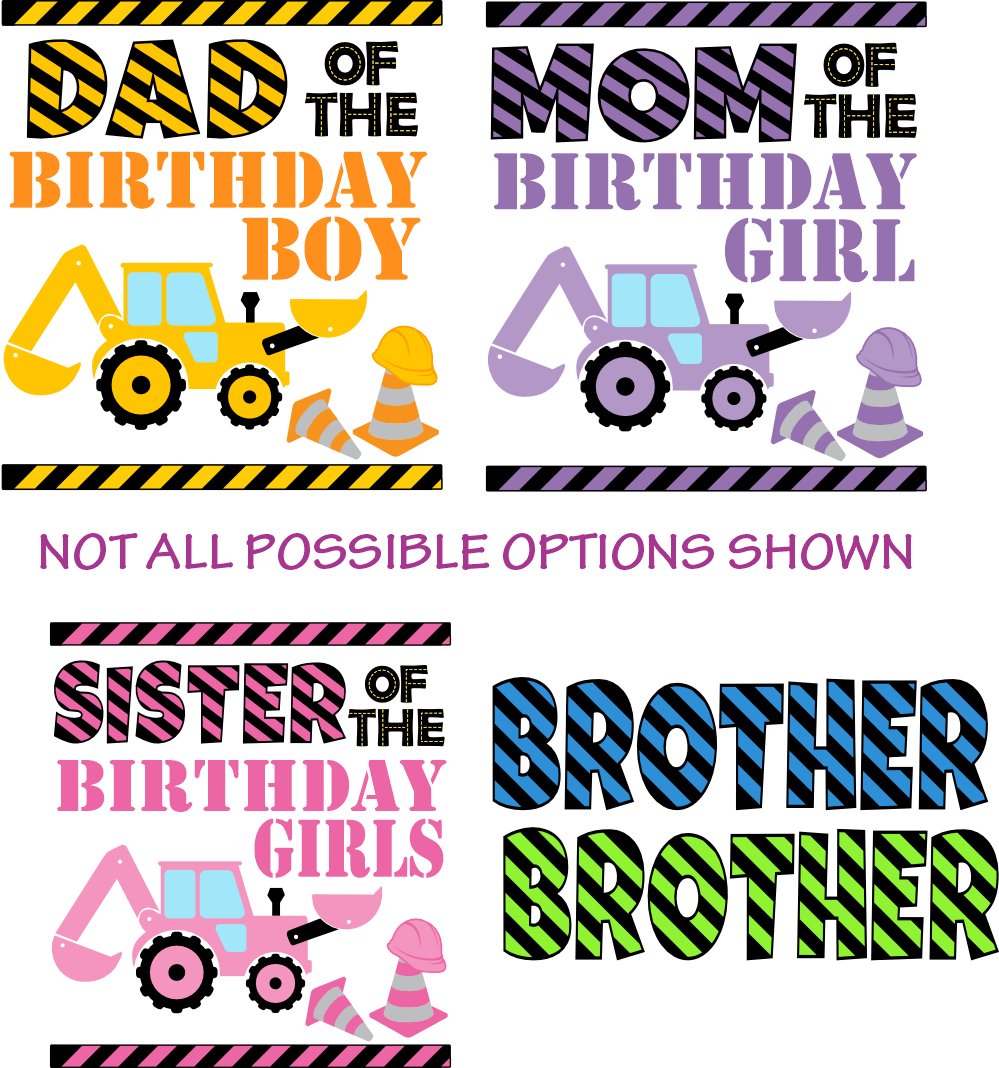 (s259-2B) Construction Family Custom Text