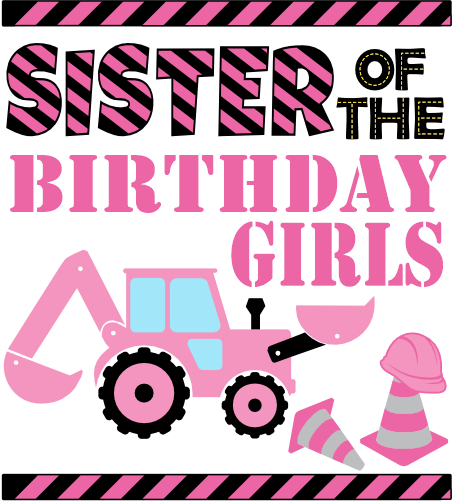 (259-02-B) Pink Construction Family Custom Text