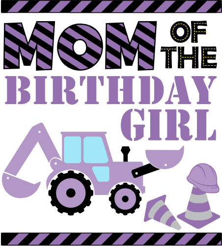 (259-02-B) Purple Construction Family Custom Text