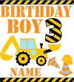 (259-02-B) Yellow Construction Family Custom Text