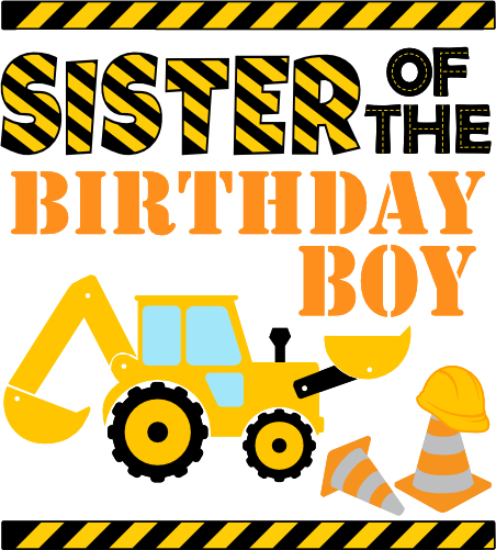 (259-02-B) Yellow Construction Family Custom Text