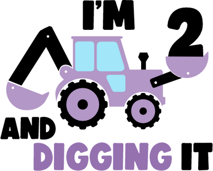 (259-02-D) Purple Construction I'm 1, 2, 3 and Digging It