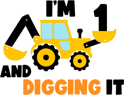 (259-02-D) Yellow Construction I'm 1, 2, 3 and Digging It