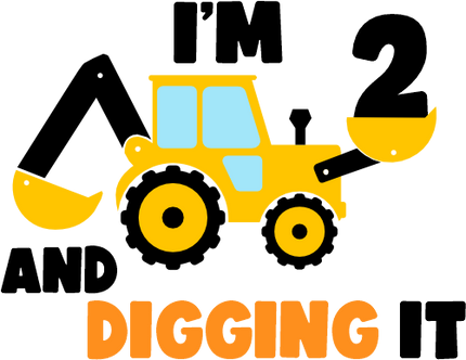 (259-02-D) Yellow Construction I'm 1, 2, 3 and Digging It