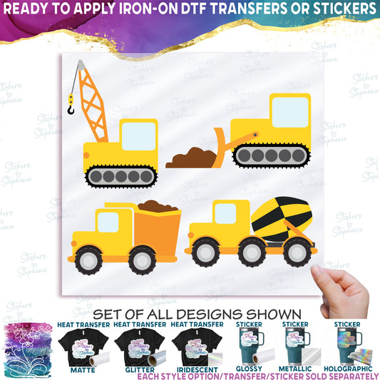 (s259-G1) Set of 4 Construction Vehicles