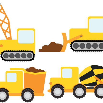 (259-G1) Set of 4 Construction Vehicles