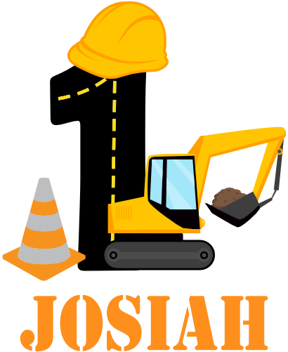 (s259-2C) Construction Name Age 1, 2, 3, Any Age Custom Text