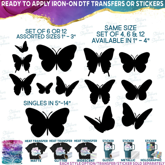 (s024-S) Butterfly Butterflies Set or Single