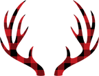 (s026-1-I) Deer Antlers Red, Green, Blue White Black Buffalo Plaid