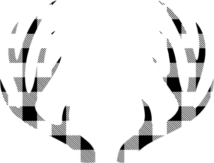 (s026-1-I) Deer Antlers Red, Green, Blue White Black Buffalo Plaid