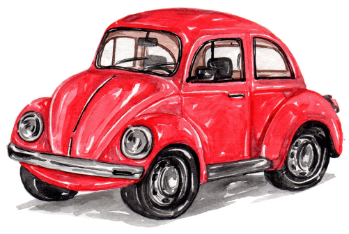 (260-5) Red Beetle Car