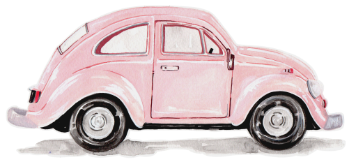 (260-5) Pink Beetle Car