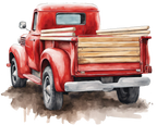 (260-6) Red Vintage Truck