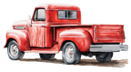 (260-6) Red Vintage Truck