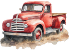 (260-6) Red Vintage Truck
