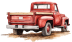 (260-6) Red Vintage Truck