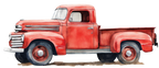 (260-6) Red Vintage Truck