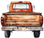 (260-6) Red Vintage Truck