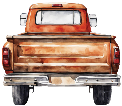 (260-6) Red Vintage Truck