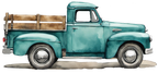 (260-6) Teal Vintage Truck