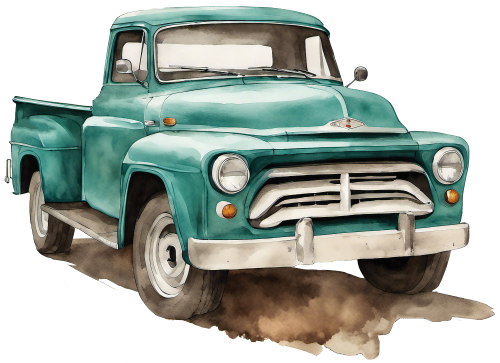 (260-6) Teal Vintage Truck