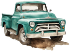 (260-6) Teal Vintage Truck