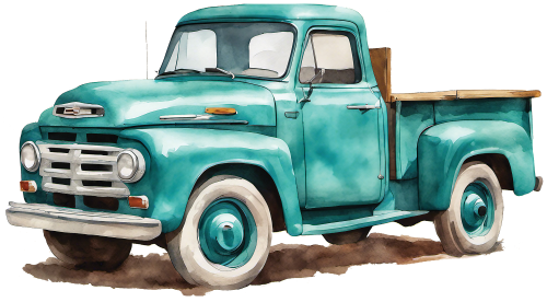 (260-6) Teal Vintage Truck