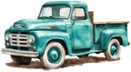 (260-6) Teal Vintage Truck