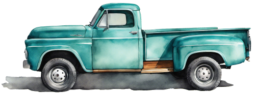 (260-6) Teal Vintage Truck