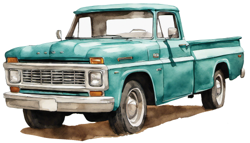 (260-6) Teal Vintage Truck